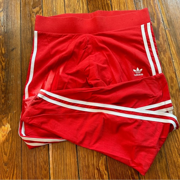 Adidas Original Stripes Compress Leggings - Red - Large - Picture 7 of 8